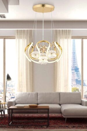 DRON GOLD 4LÜ PRENSES Kumandalı ve Dimmerli (Beyaz, Sarı, Gün Işığı) Ledli Avize